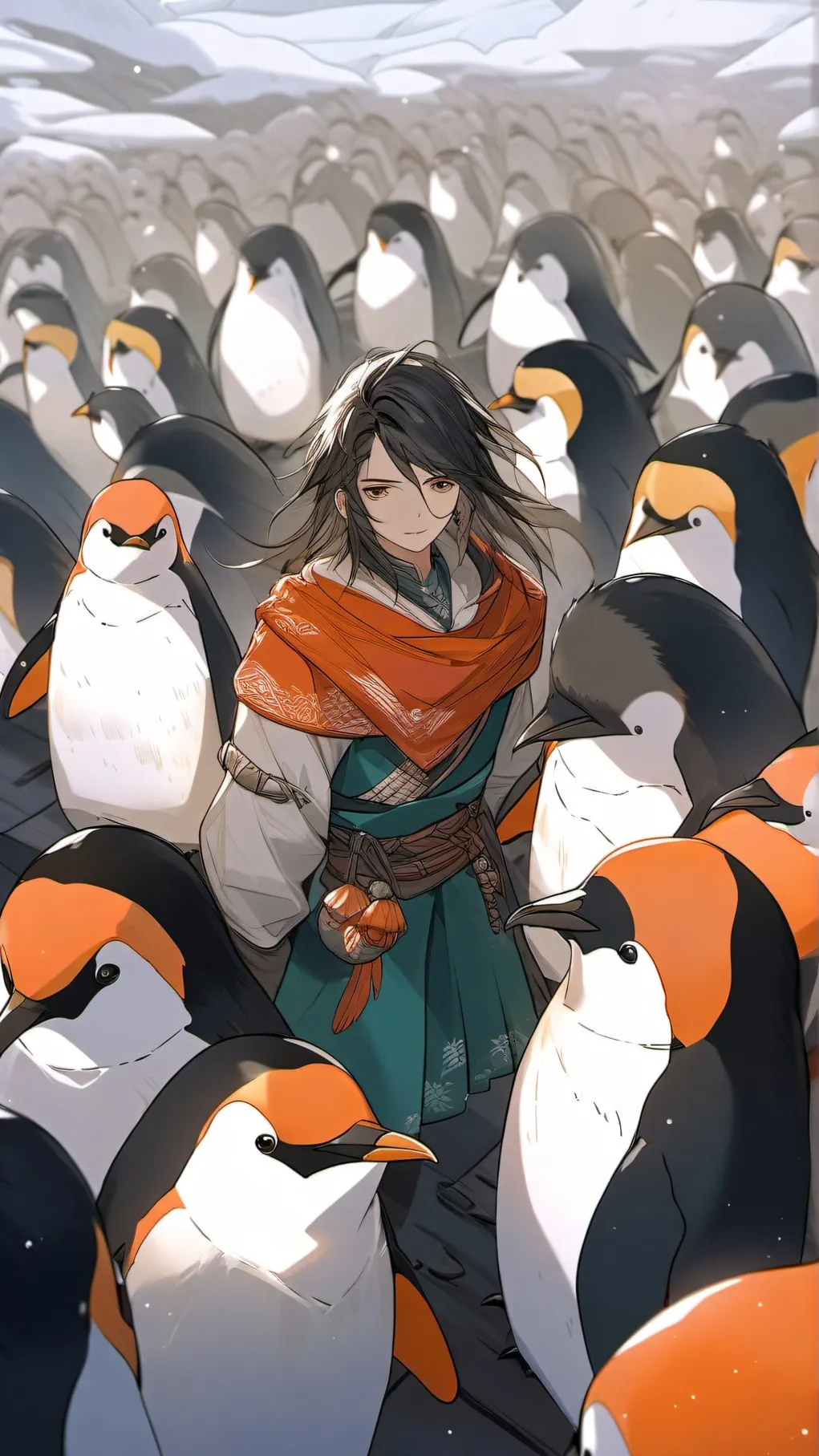 ai character: penguin war background