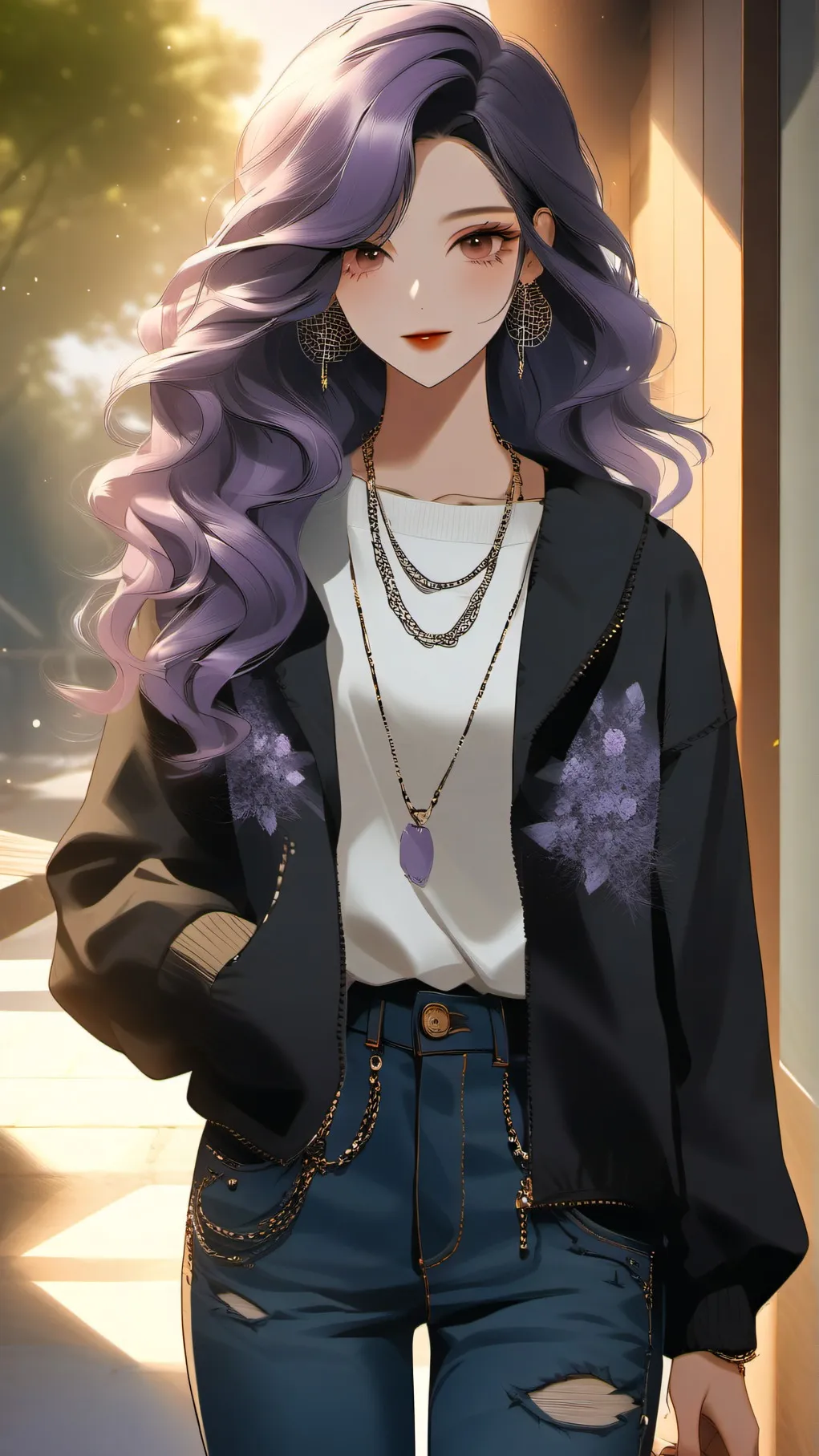 ai character: lilac background