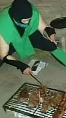 ai character: Reptile churrasco background