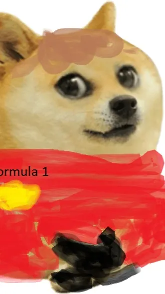 ai character: Cheems formula 1  background