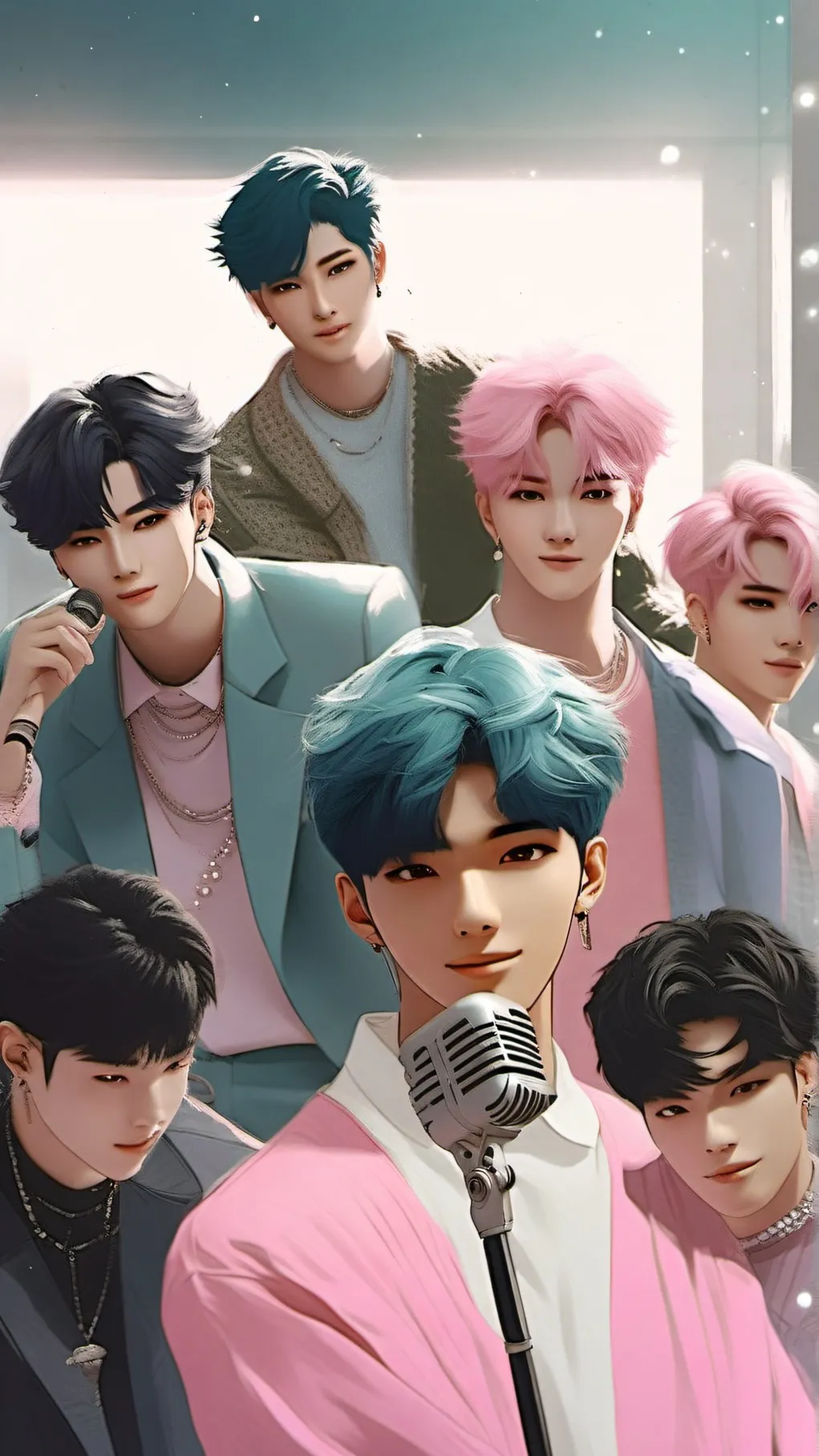 ai character:  boys X pick m background