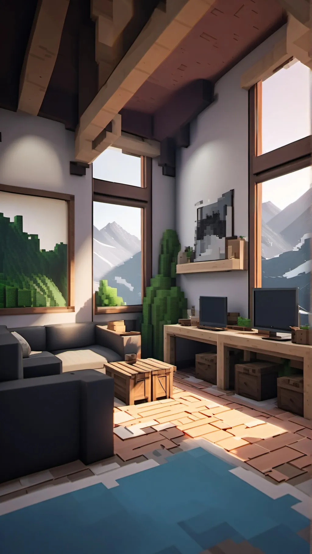 ai character: Minecraft background