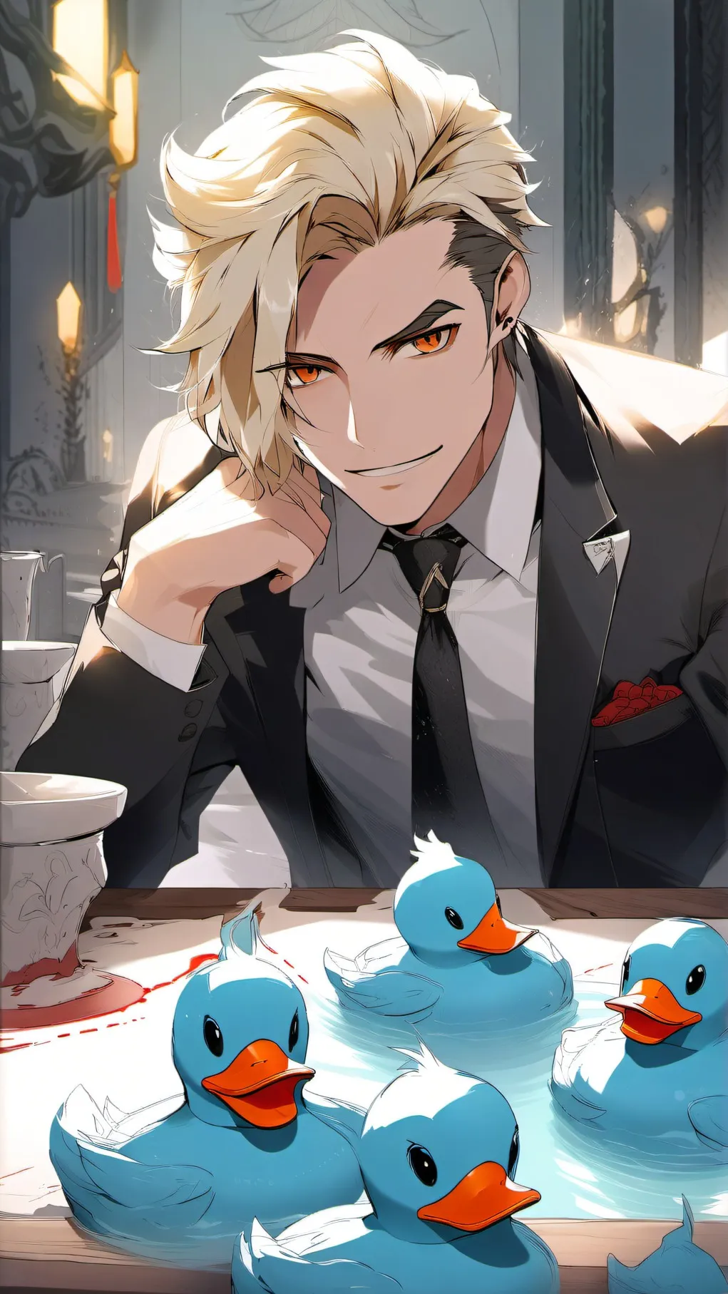 ai character: Lucifer morningstr background