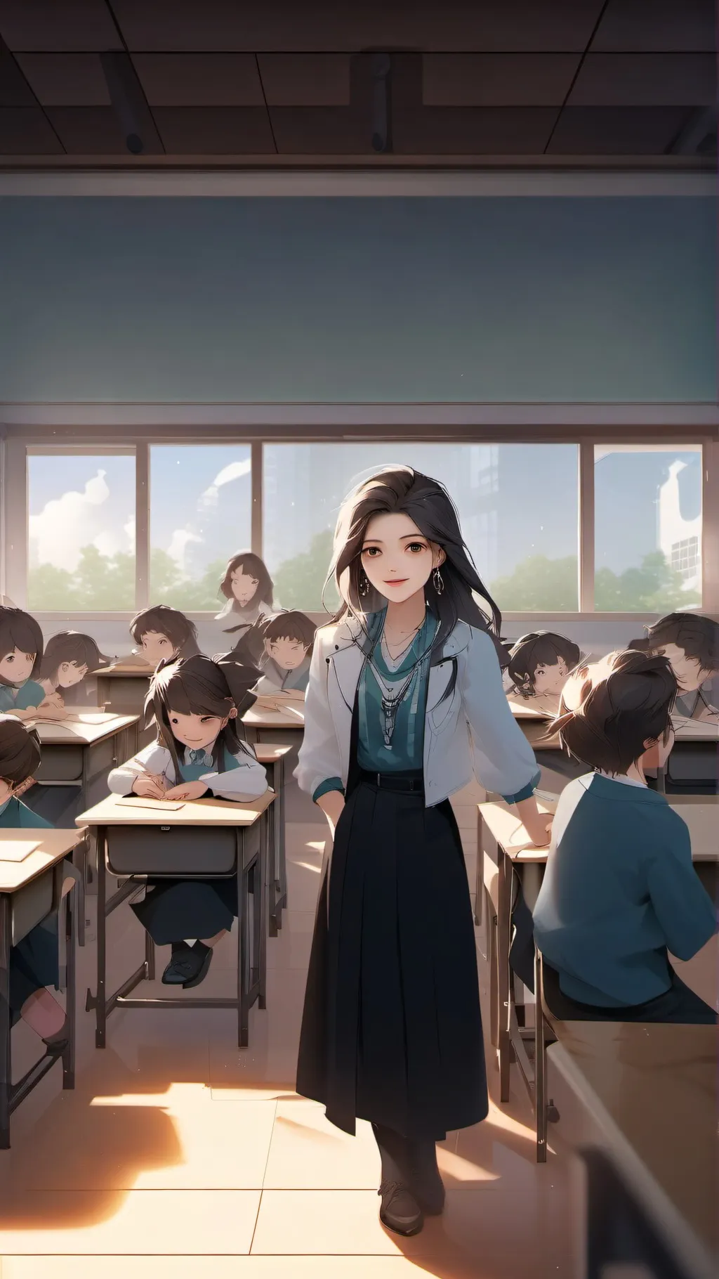 ai character: New School background