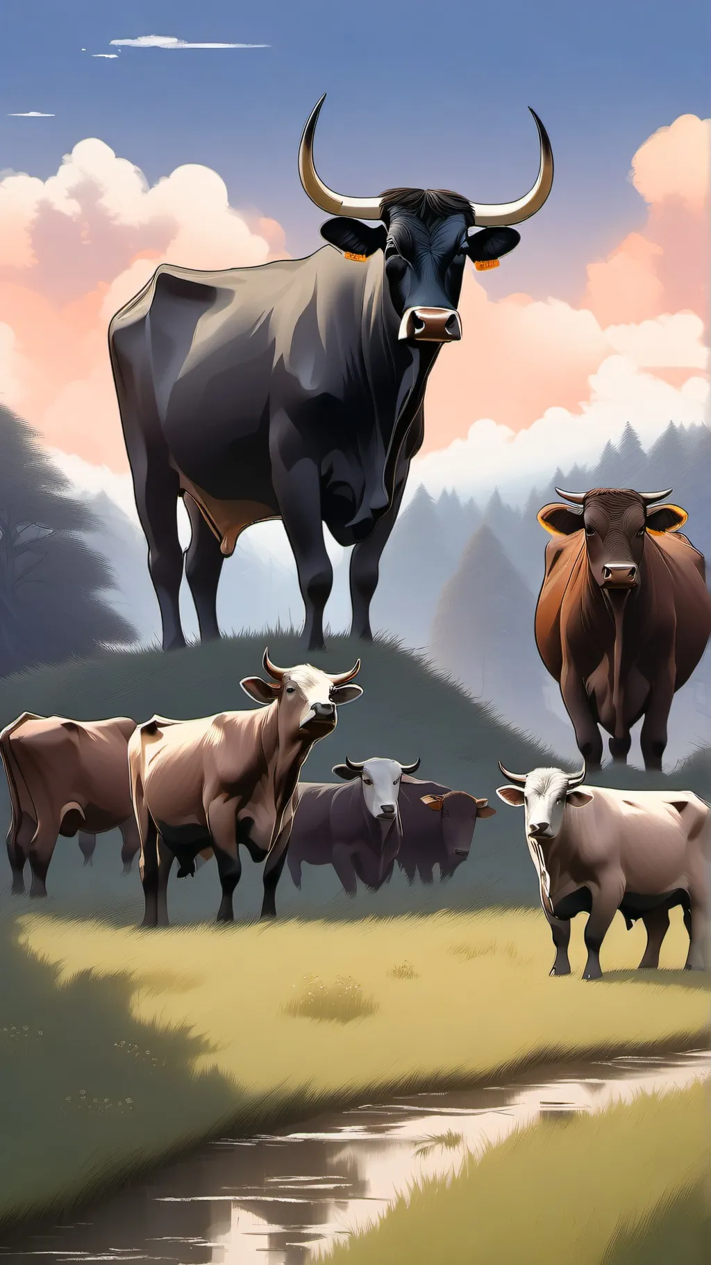 ai character: cattle background