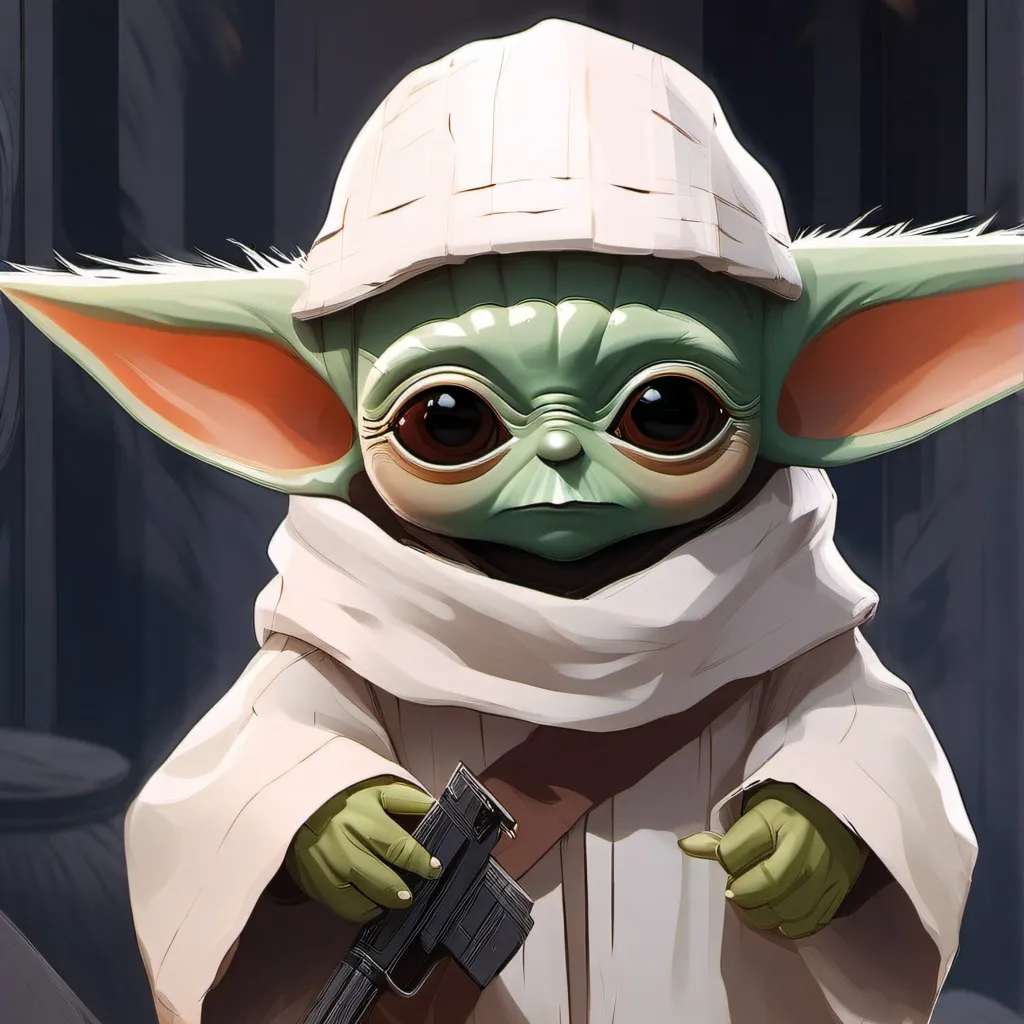 chat with ai character: baby  Yoda robber