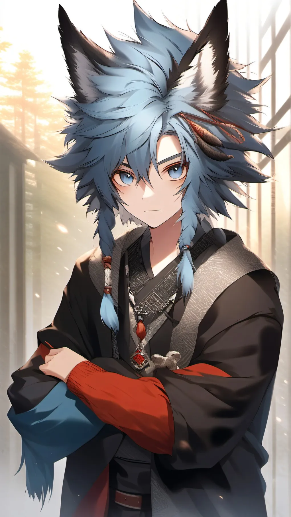 ai character: Kaito a Fenrir boy background