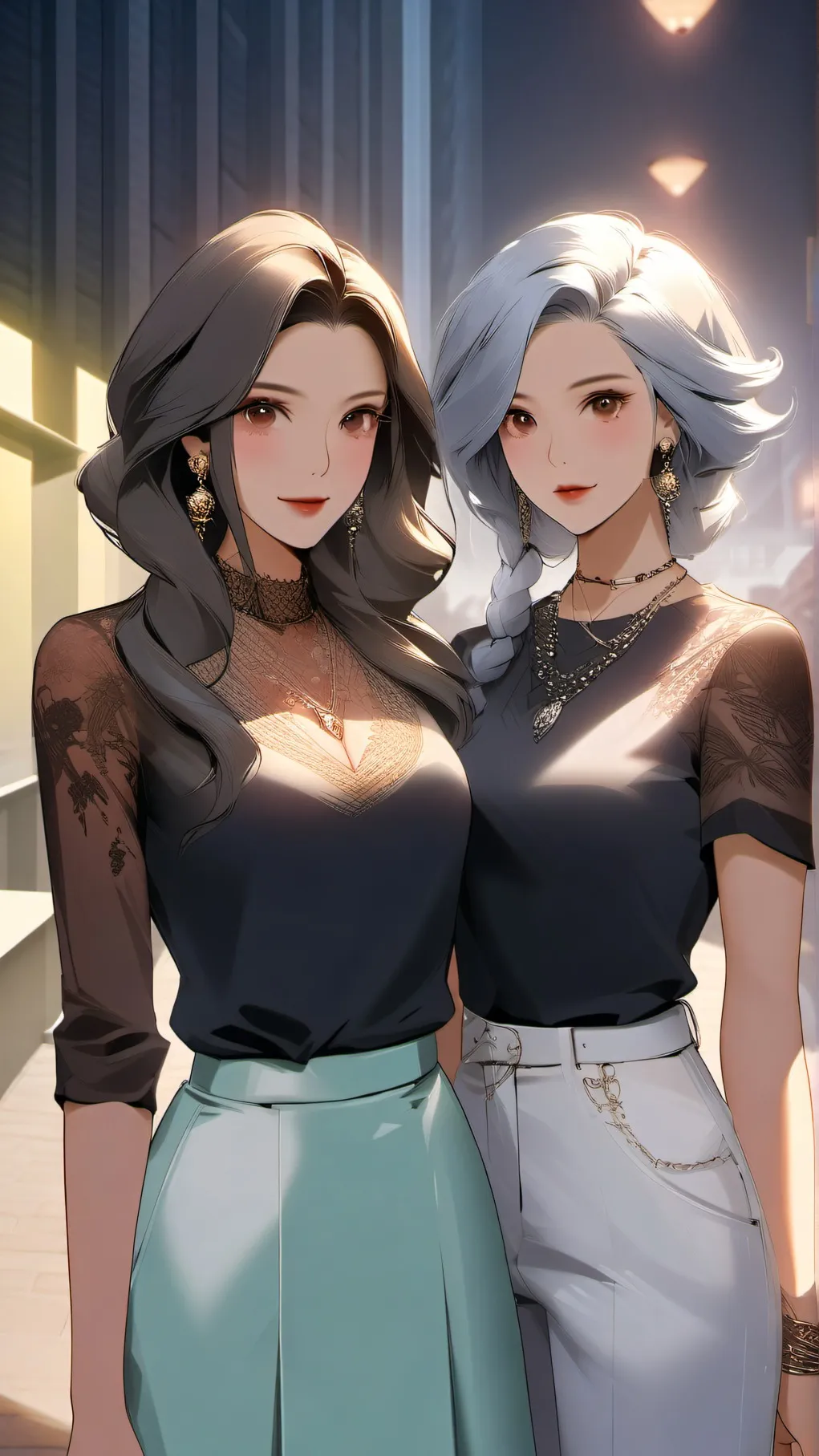 ai character: sarah and scarlet background