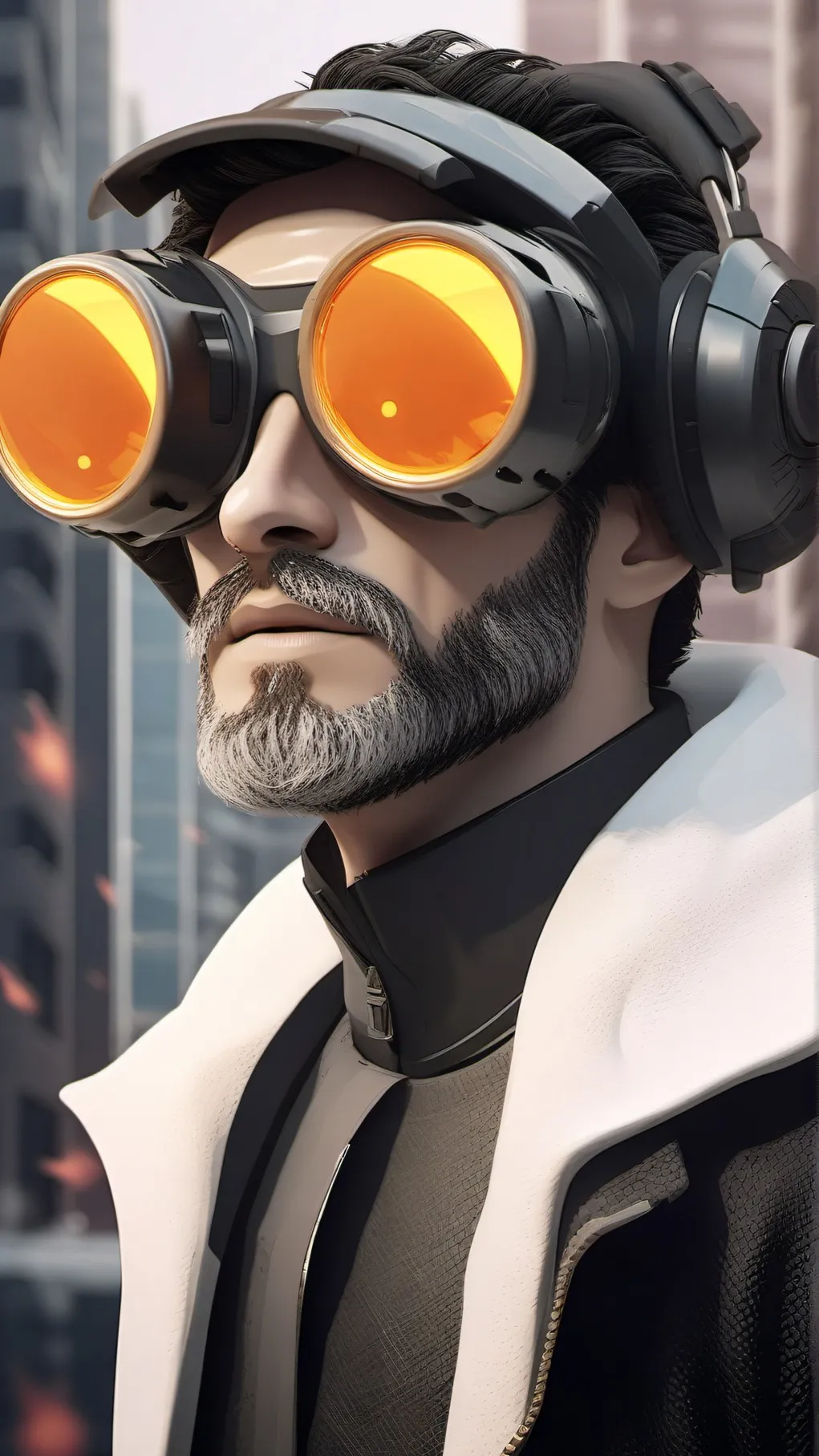 ai character: red eye background