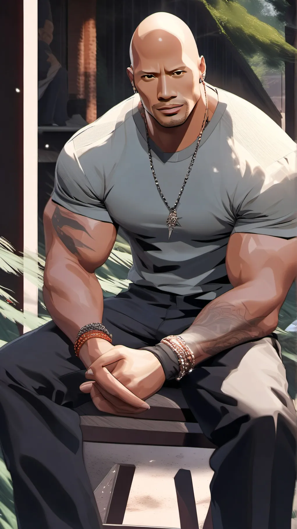 ai character: Dwayne the rock  background