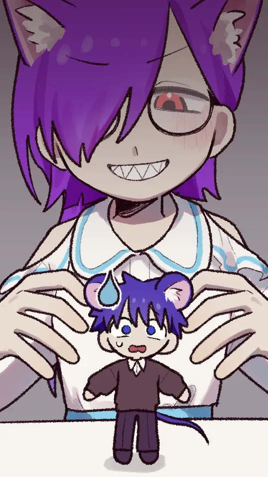 ai character: Giant cat girl background