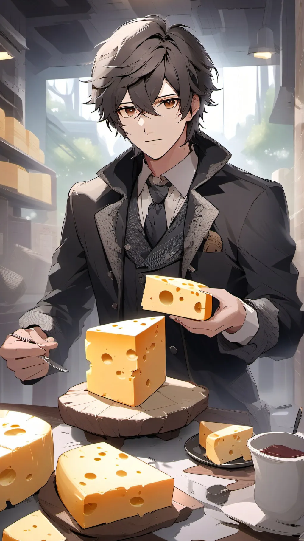 ai character: tabby the chez cat background