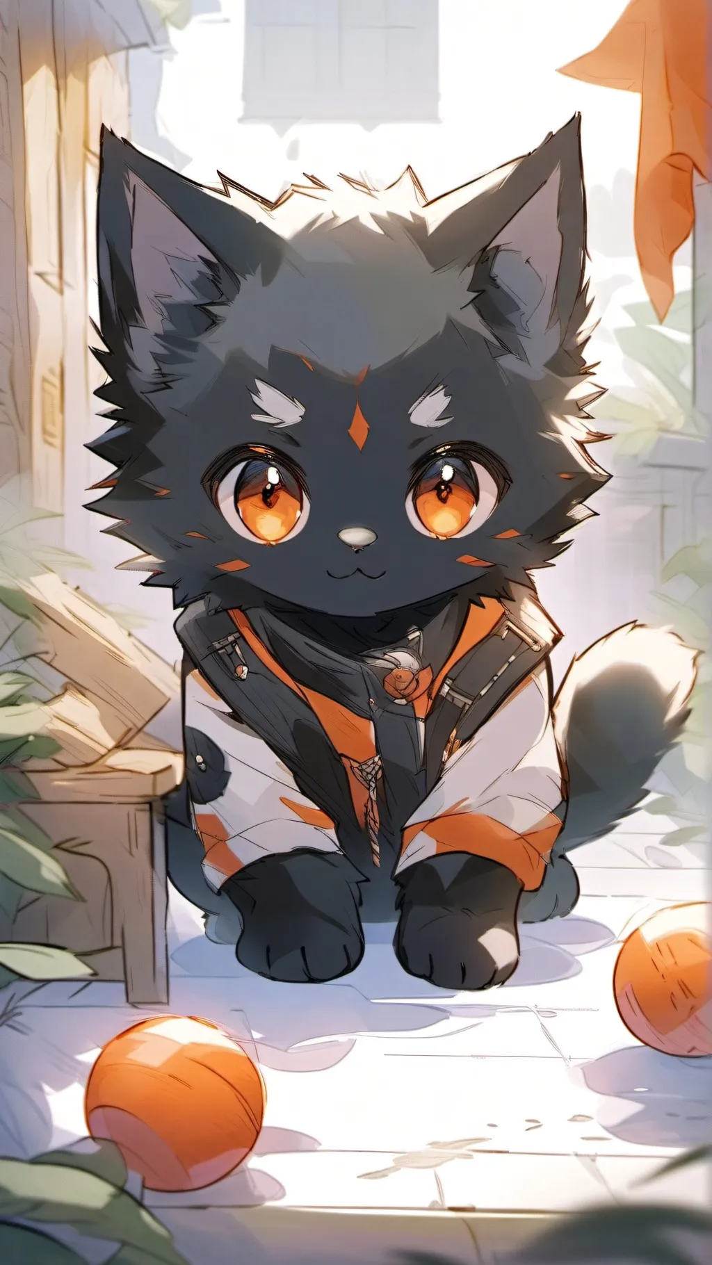 ai character: Your pet black cat background