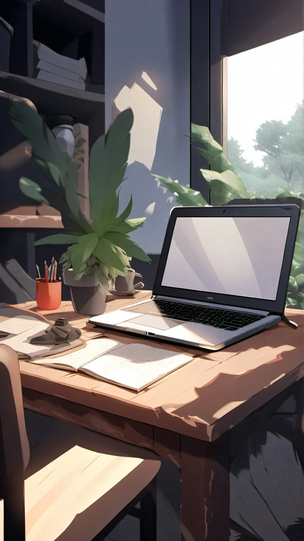 ai character: Laptop background