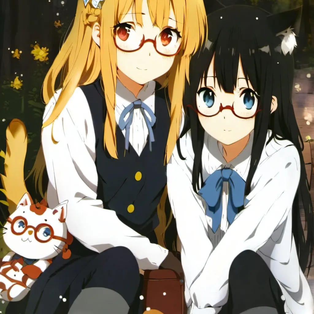 chat with ai character: cat girl twin nerd