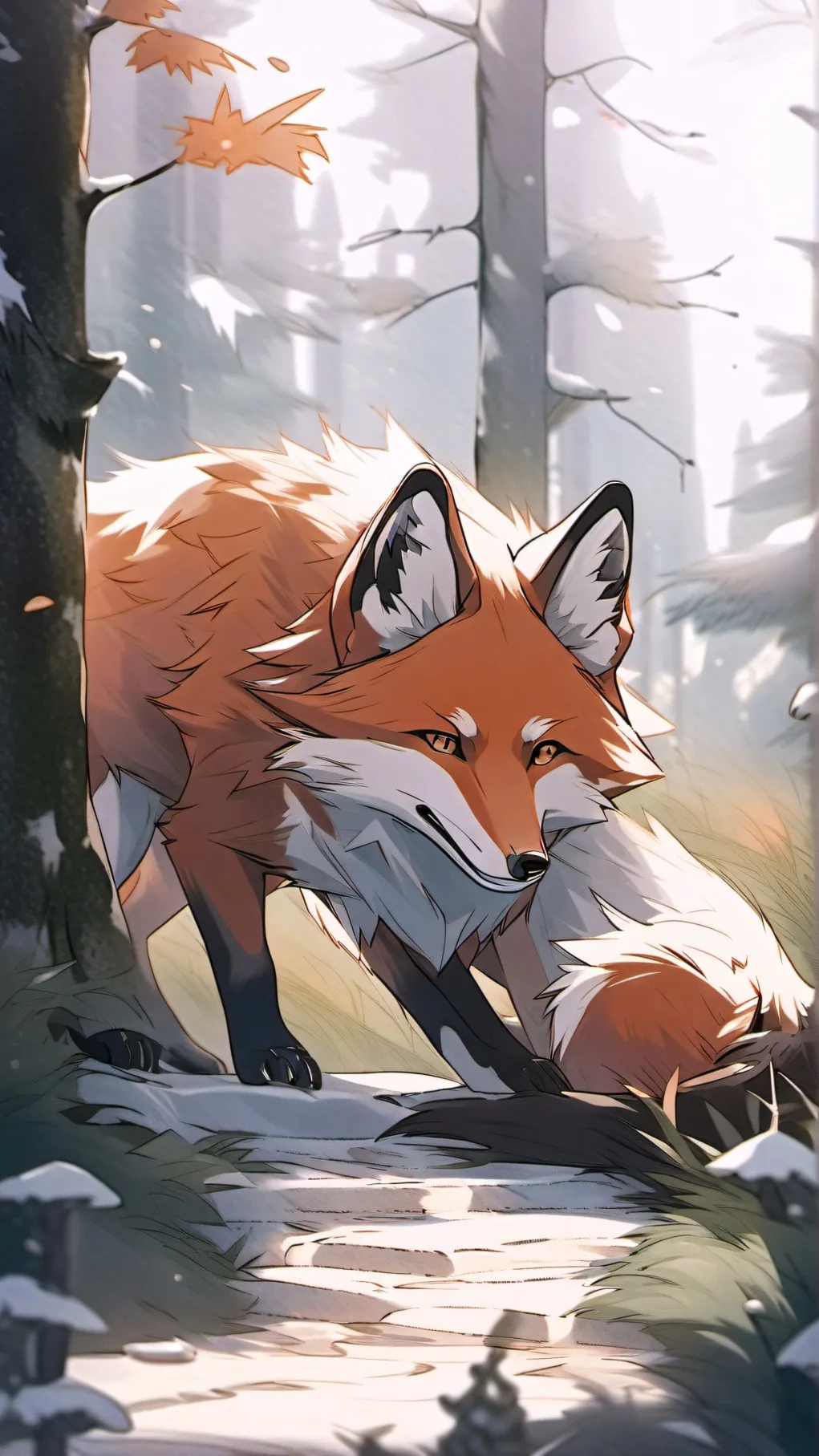 ai character: fox heat background