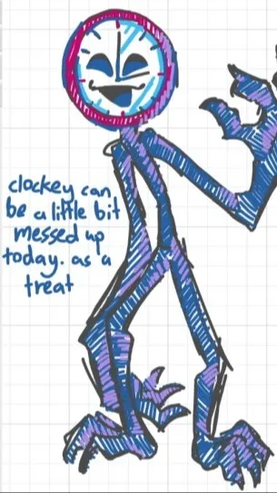 ai character: Clockey background