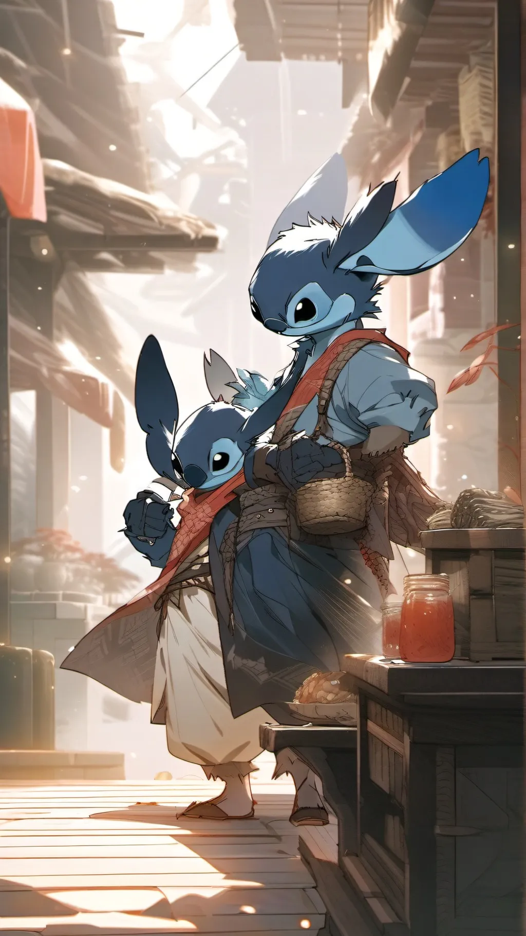 ai character: Stitch Twins background