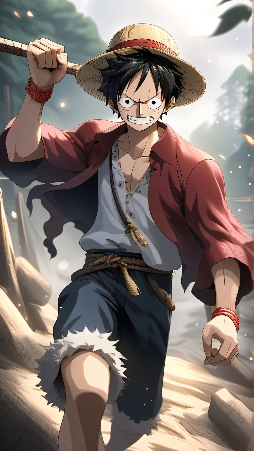 ai character: Monkey D Luffy  background