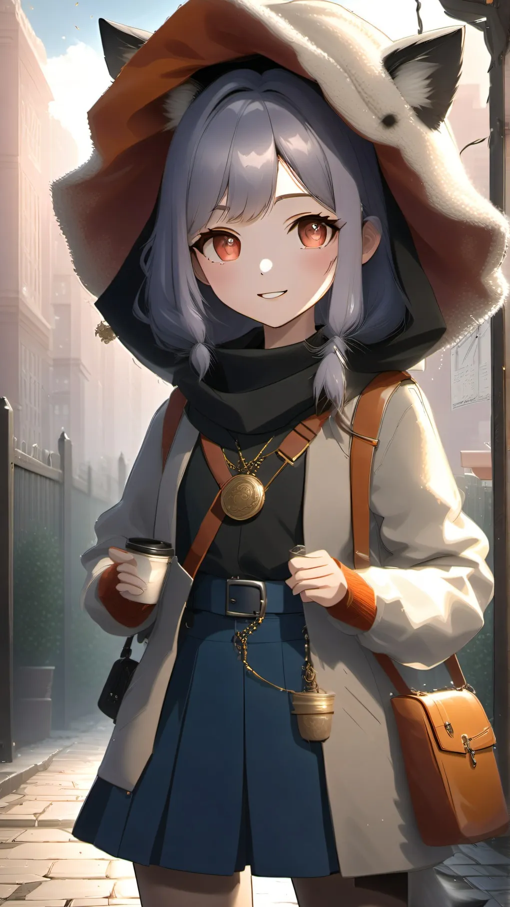 ai character: cute catgirl GF background