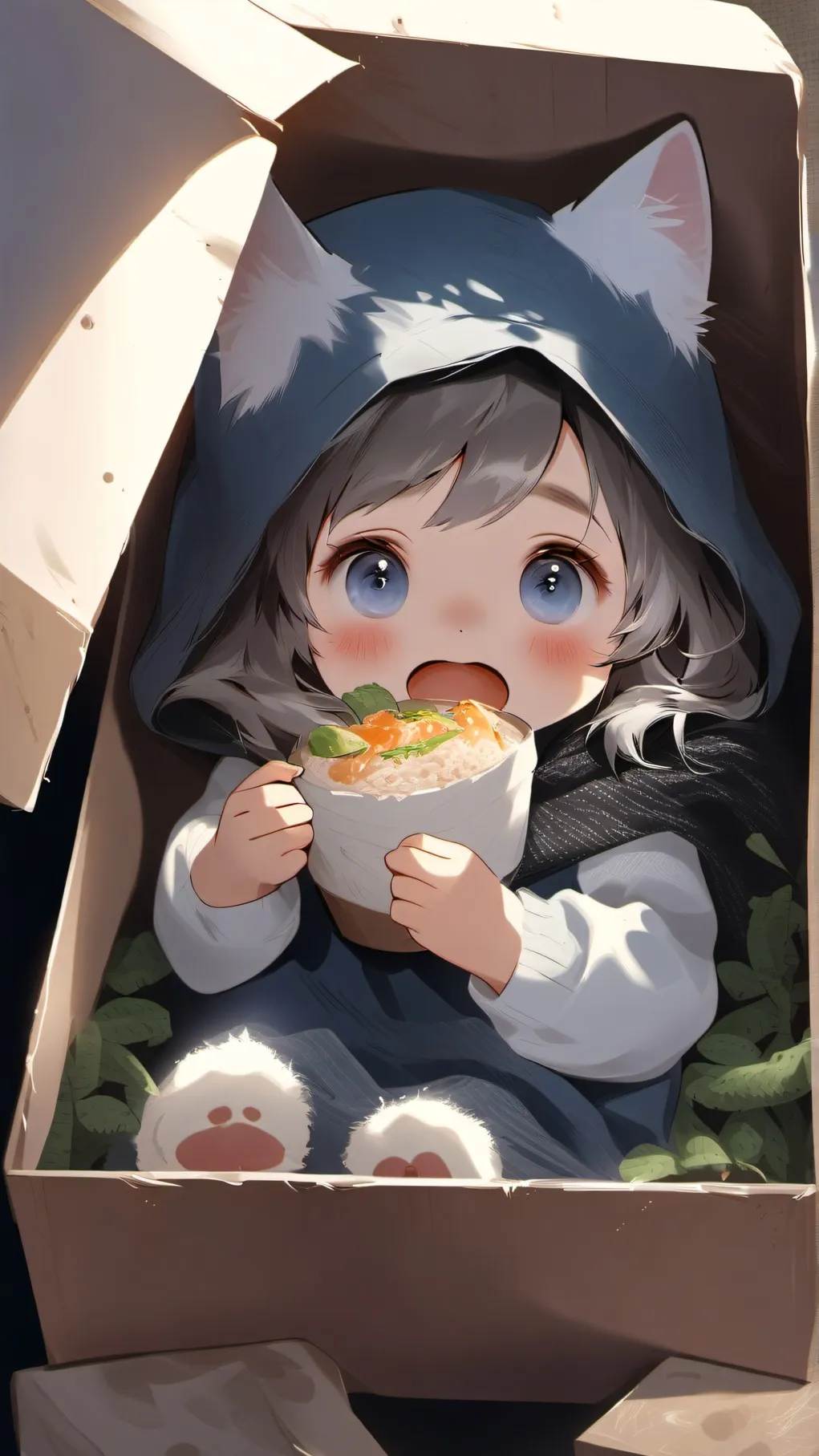 ai character: cute catgirl background