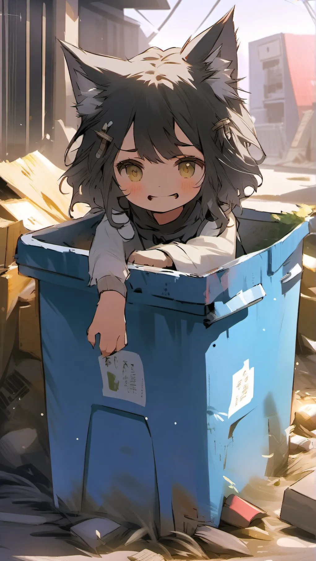 ai character: poor catgirl background