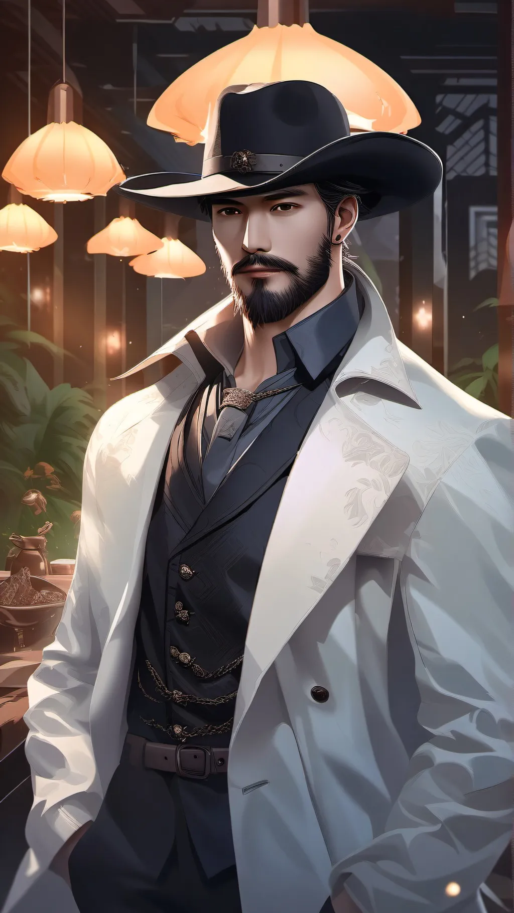 ai character: Silent man background