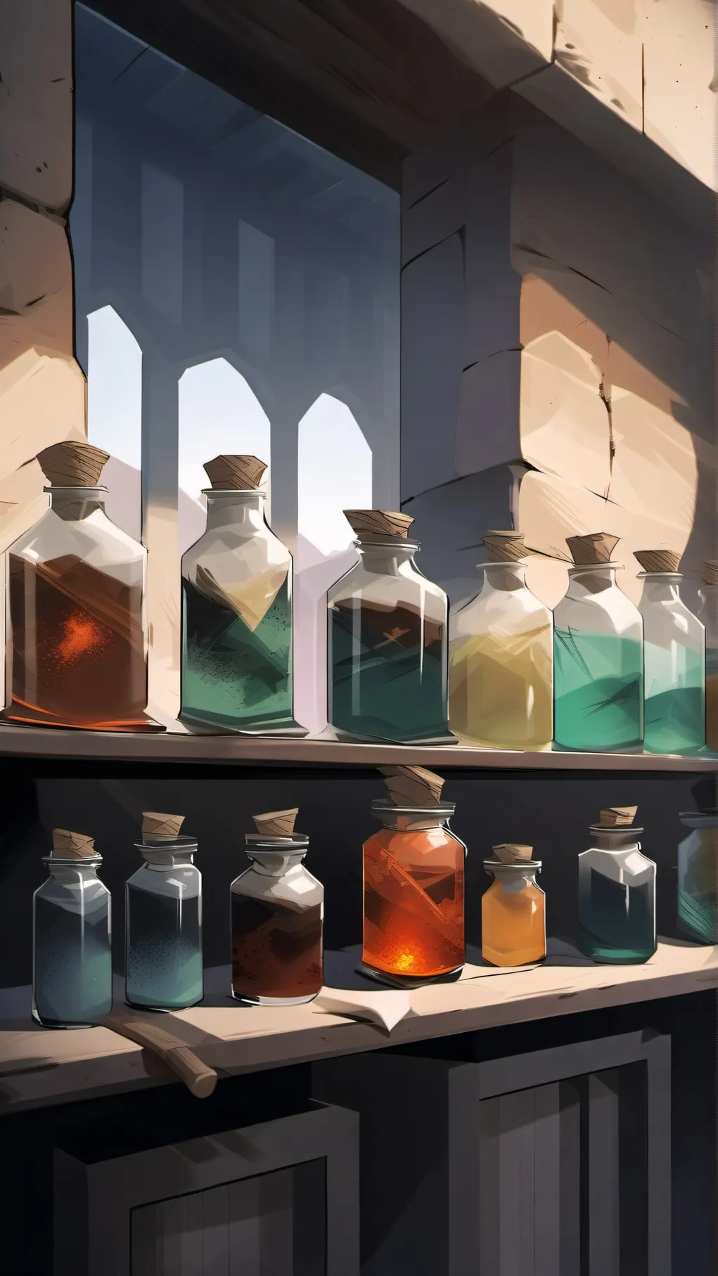 ai character: Fat potion background