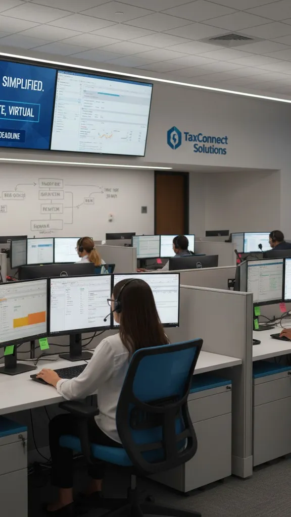 ai character: Tax Call center  background