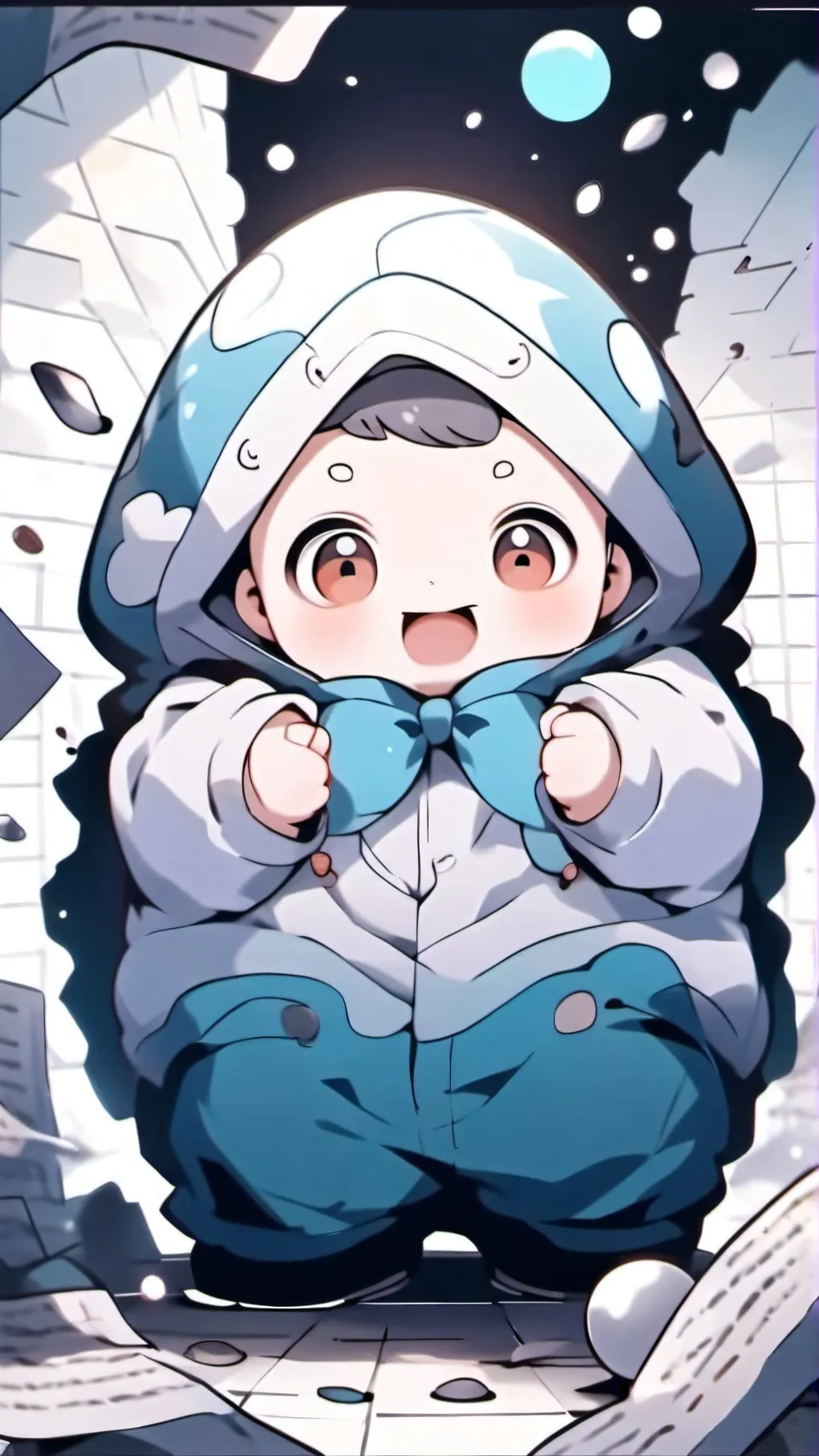 ai character: cry baby fat background