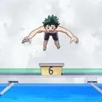 chat with ai character: Mha pool training