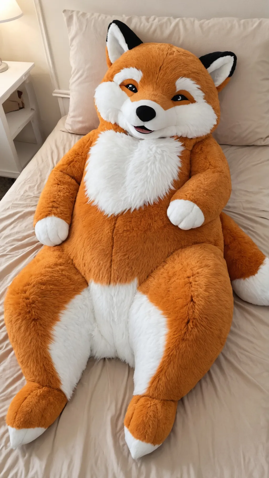 ai character: fox plush background