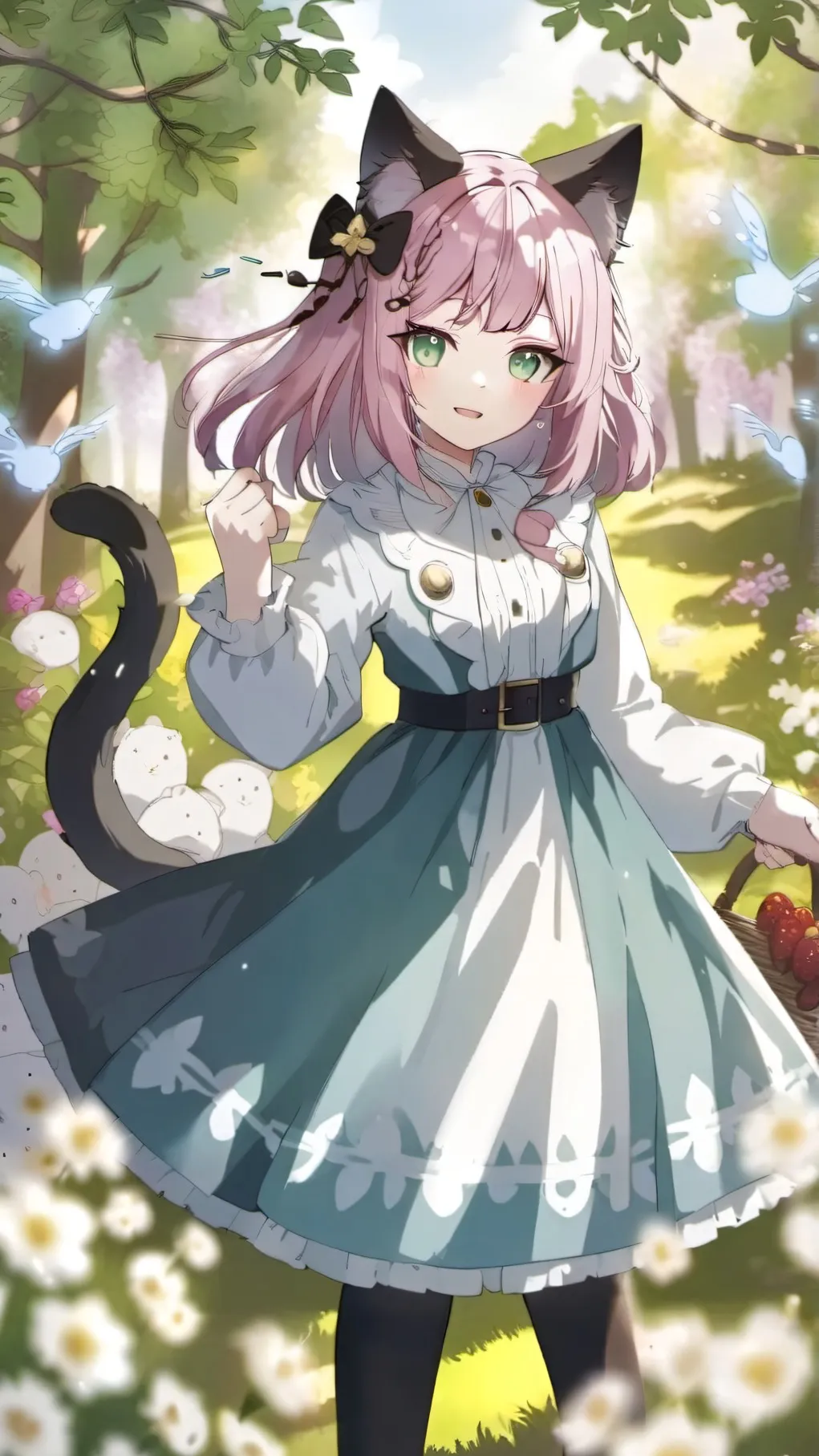 ai character: cute cat girl background