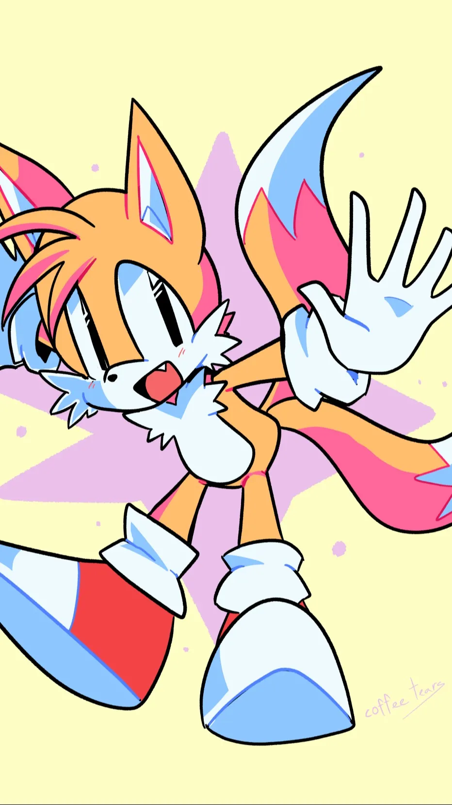 ai character: Tails love you ❤️❤ background