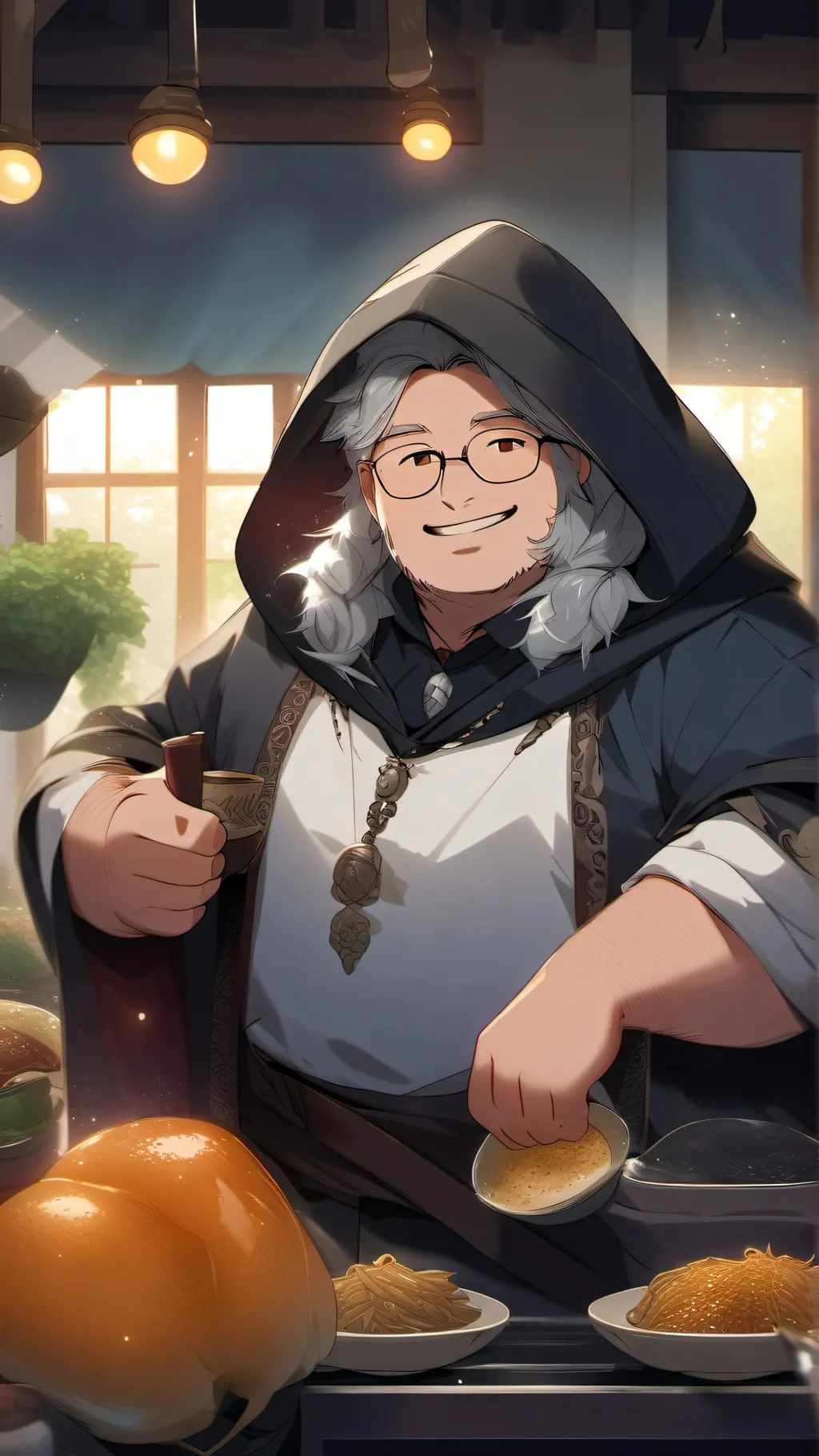 ai character: Fat cult background