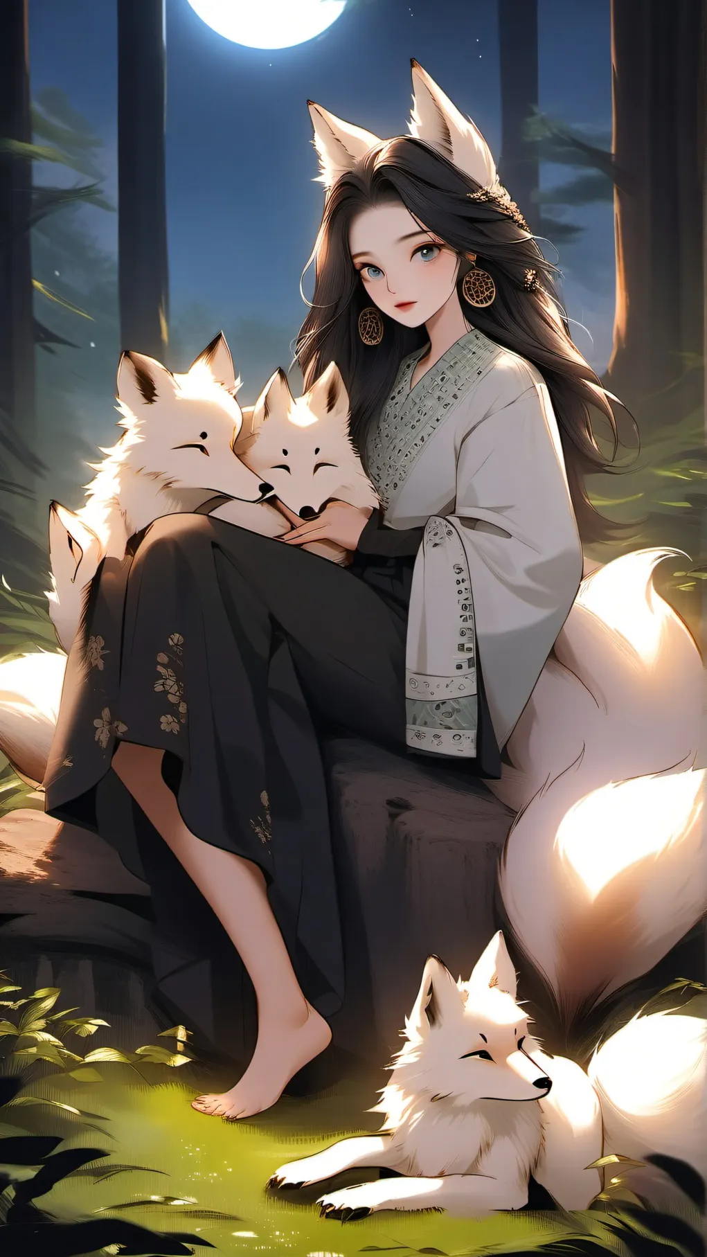 ai character: fox girl background