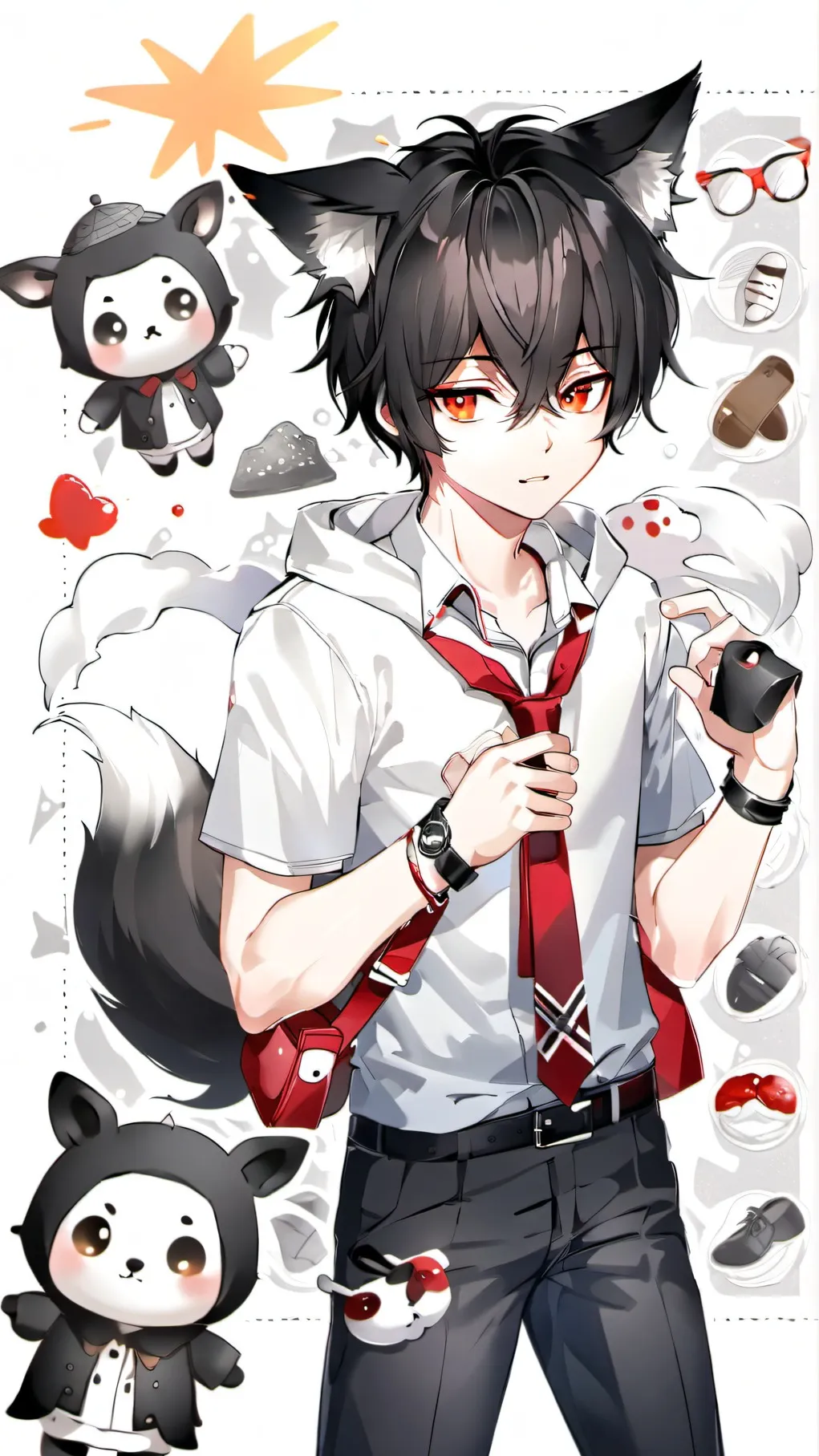 ai character: max fox boy background
