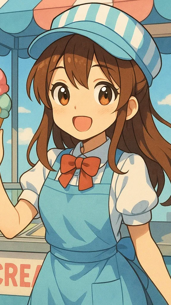 ai character: Ice cream seller background