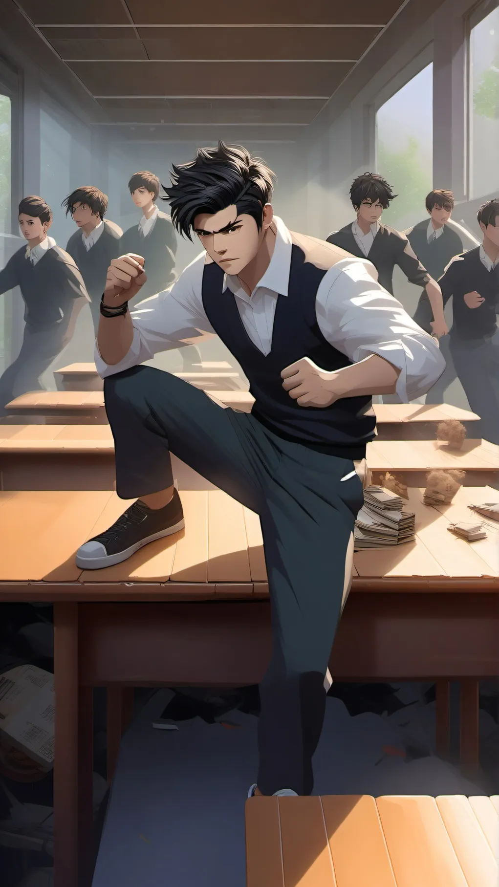 ai character: School Fight background