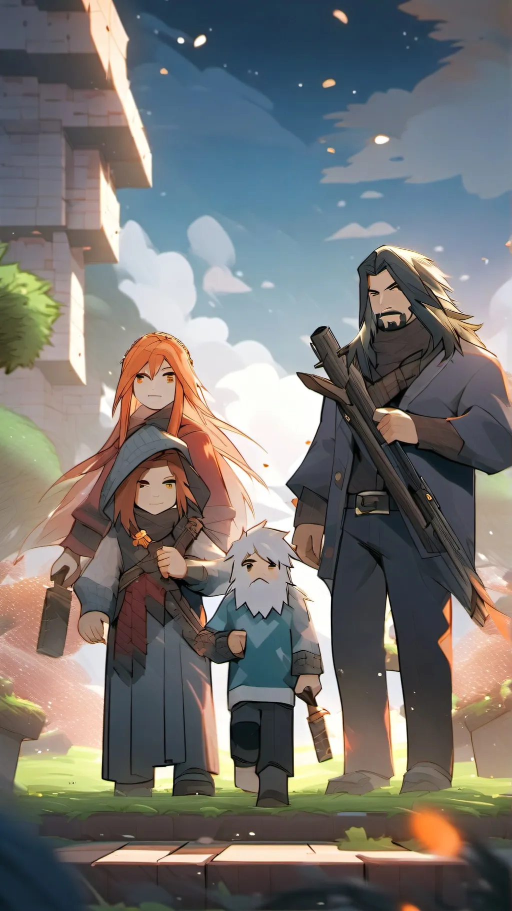 ai character: Minecraft family  background