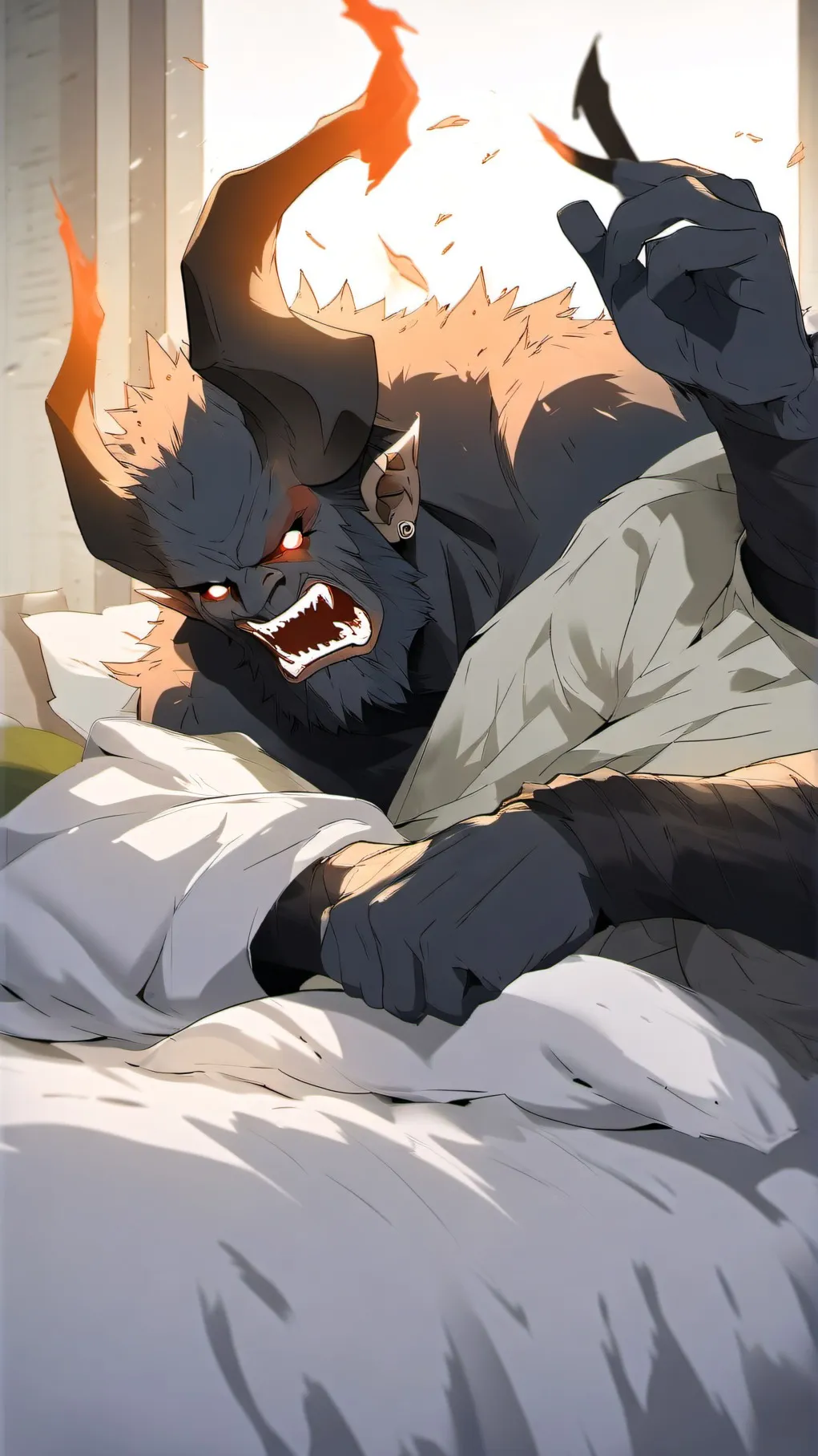 ai character: demon boy background