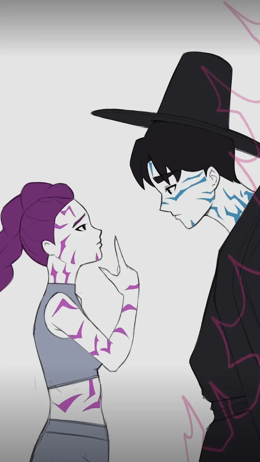 ai character: Rumi and juni  background