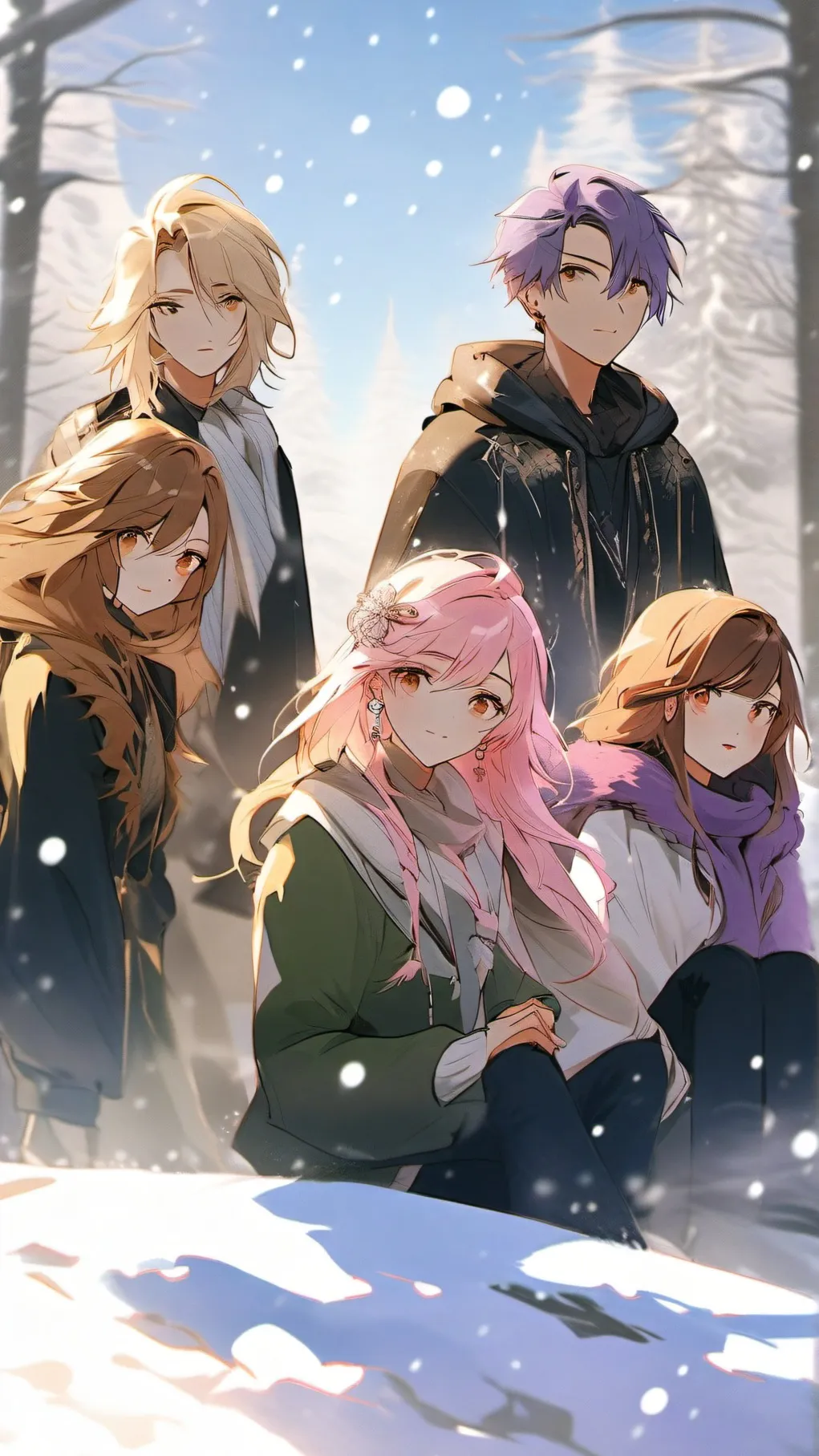 ai character: winter background