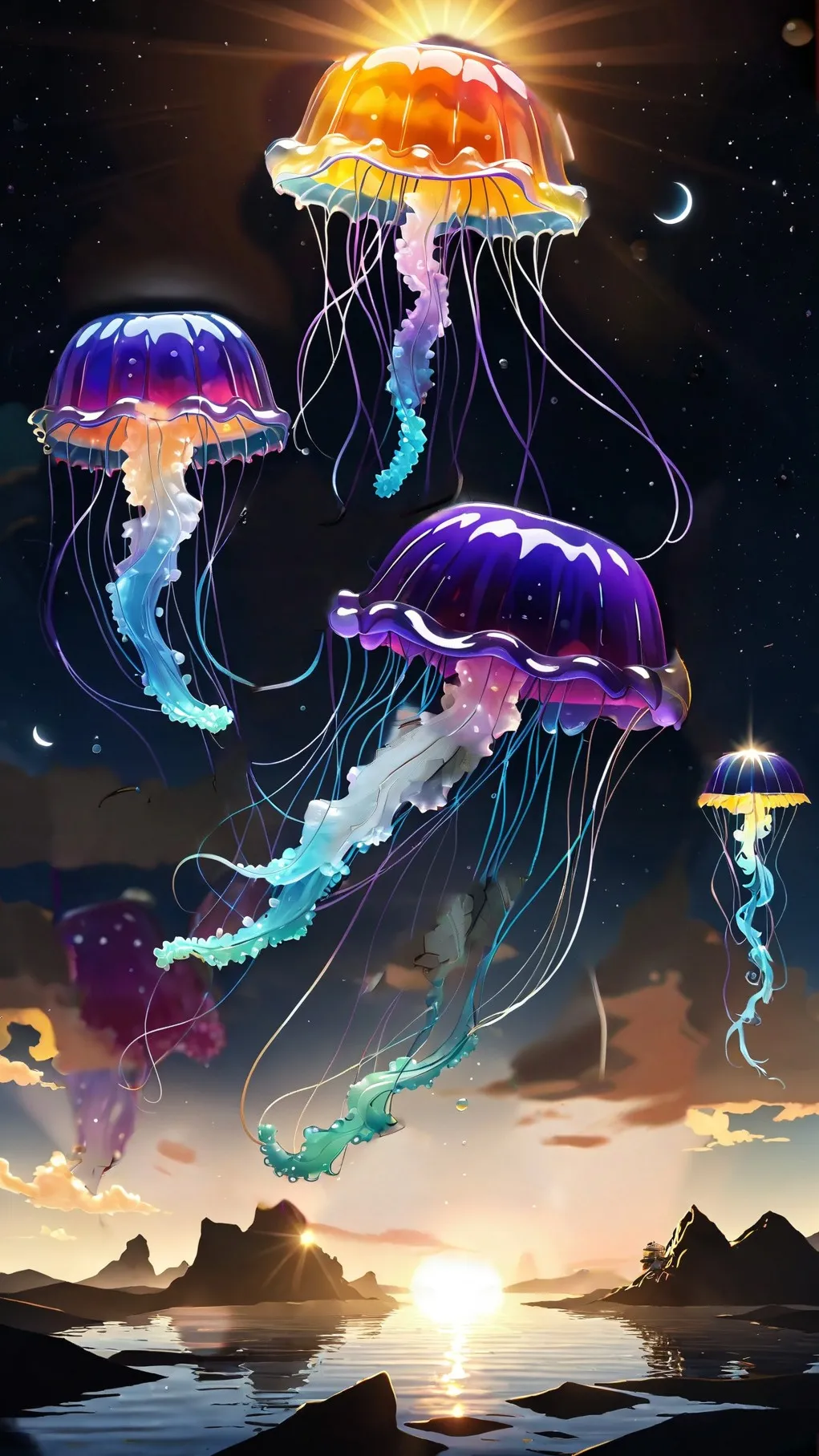 ai character: moon jellyfish background