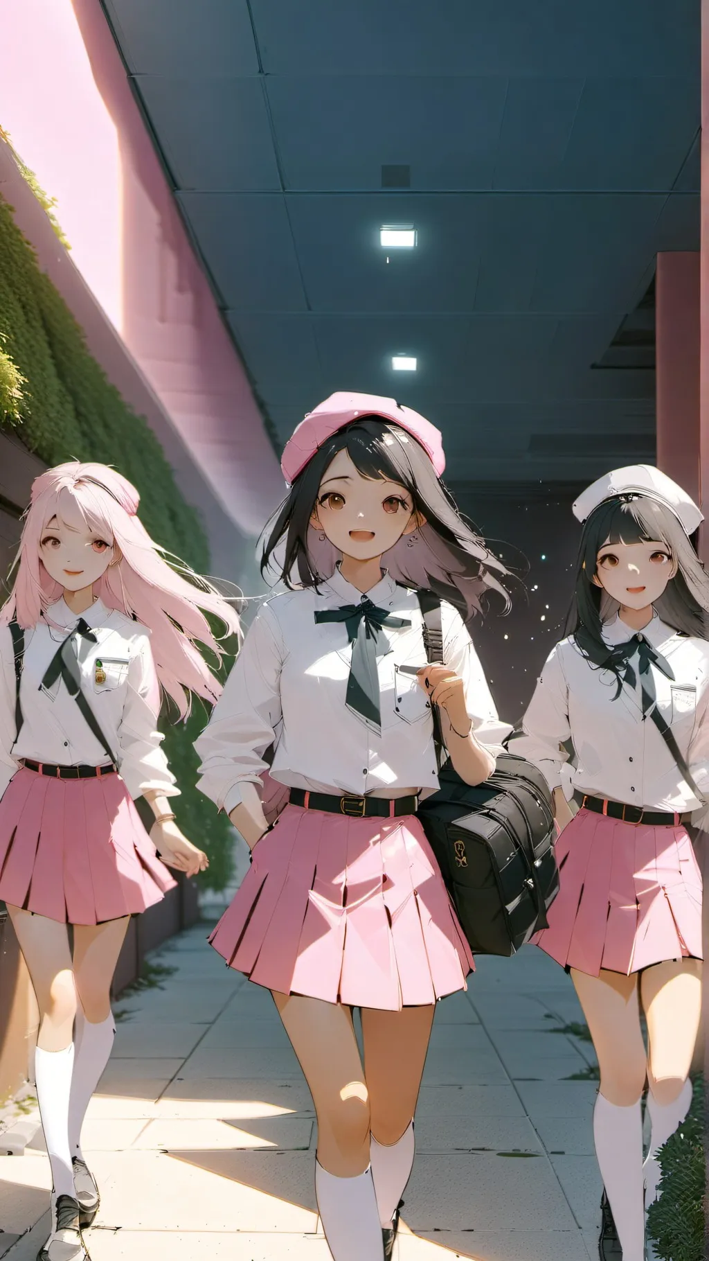 ai character: Girls only school background