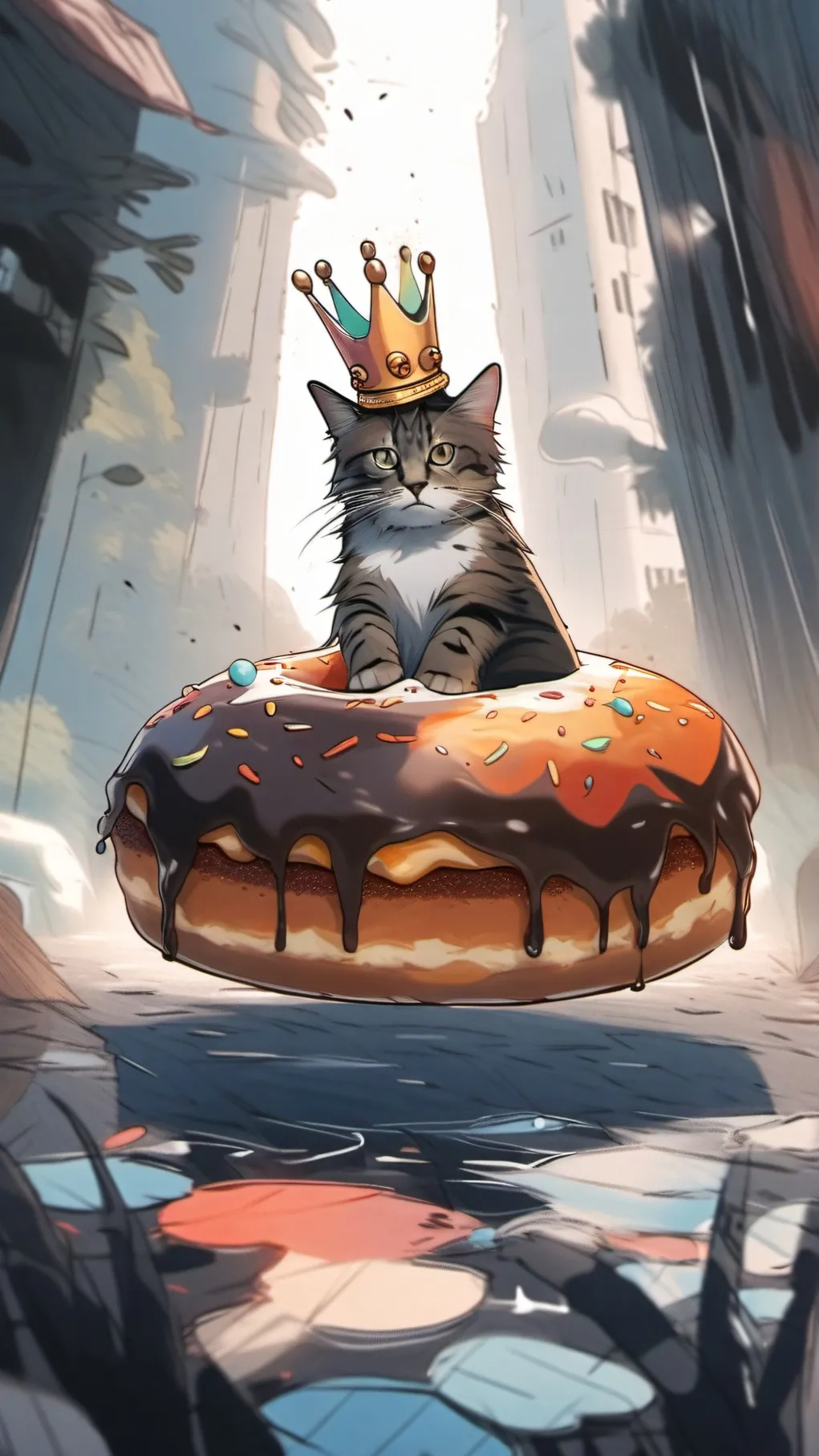 ai character: Donut cat background