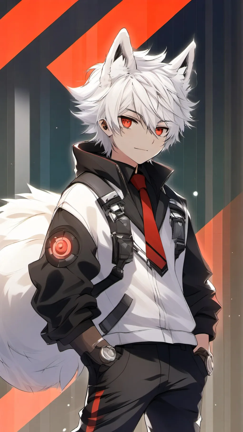 ai character: silver background