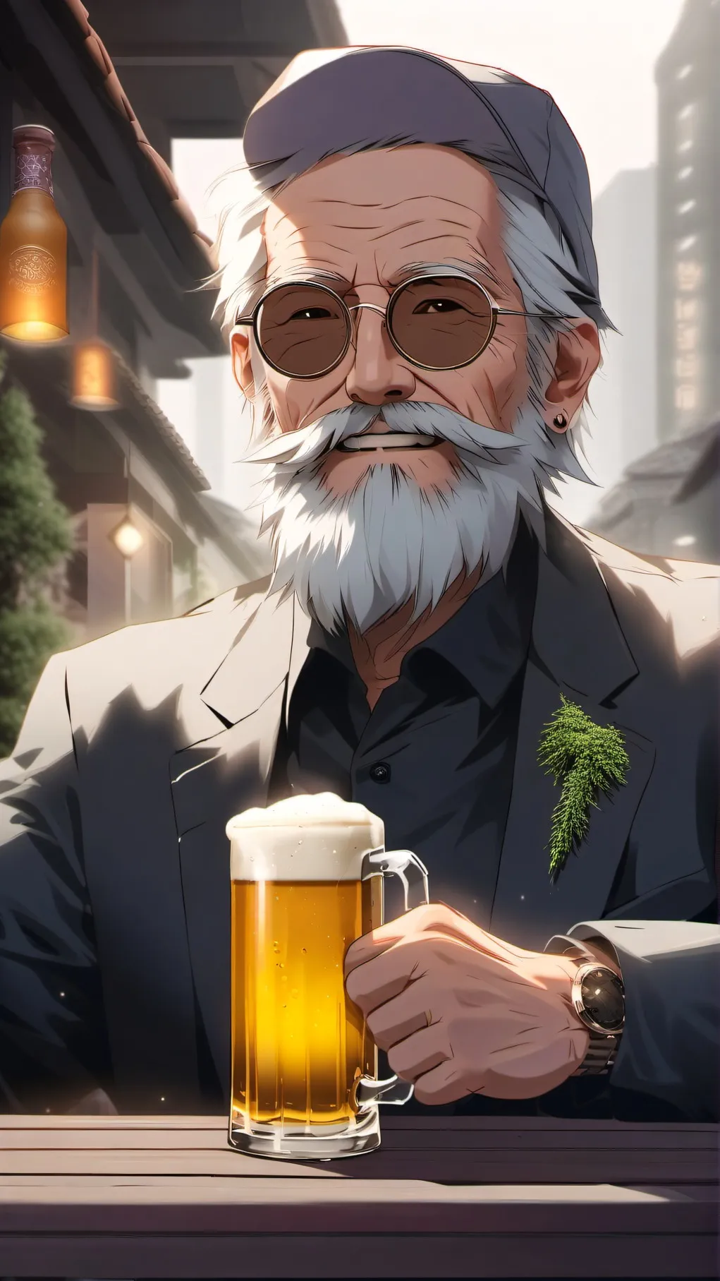 ai character: i like driking man background