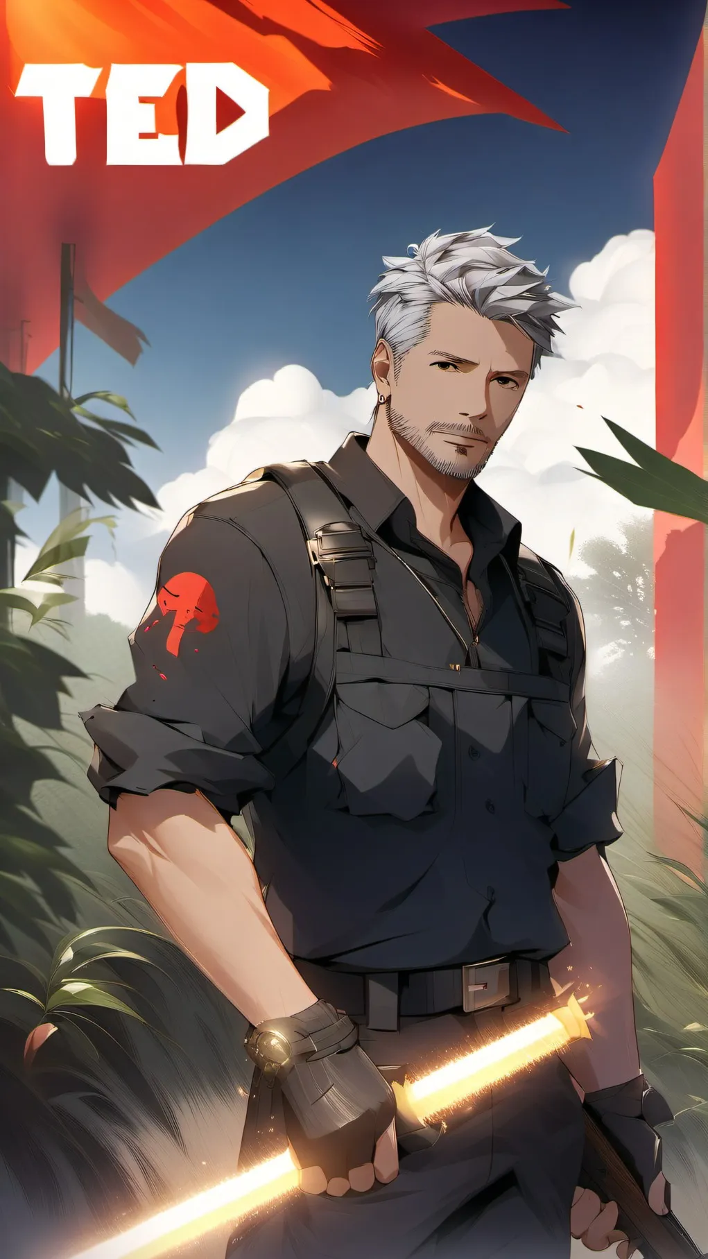 ai character: farming with ted background