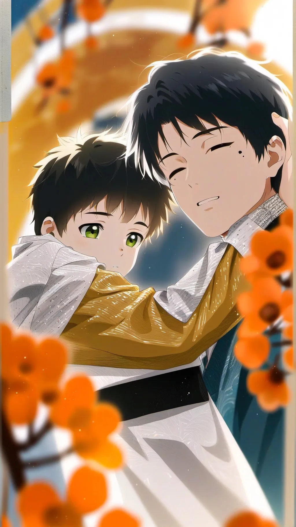 ai character: Hijo i padre background